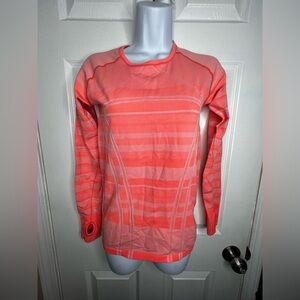 Ivivva Lululemon Size 14 Swiftly Tech Coral Pink Long Sleeve Shirt Active Top XL